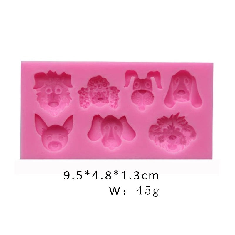 MOLDE DE SILICÓN PERROS, CACHORROS X 7