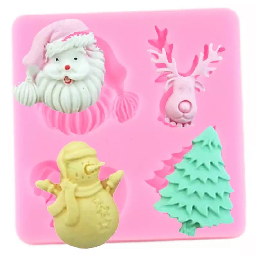 MOLDE DE SILICÓN NAVIDAD X 4
