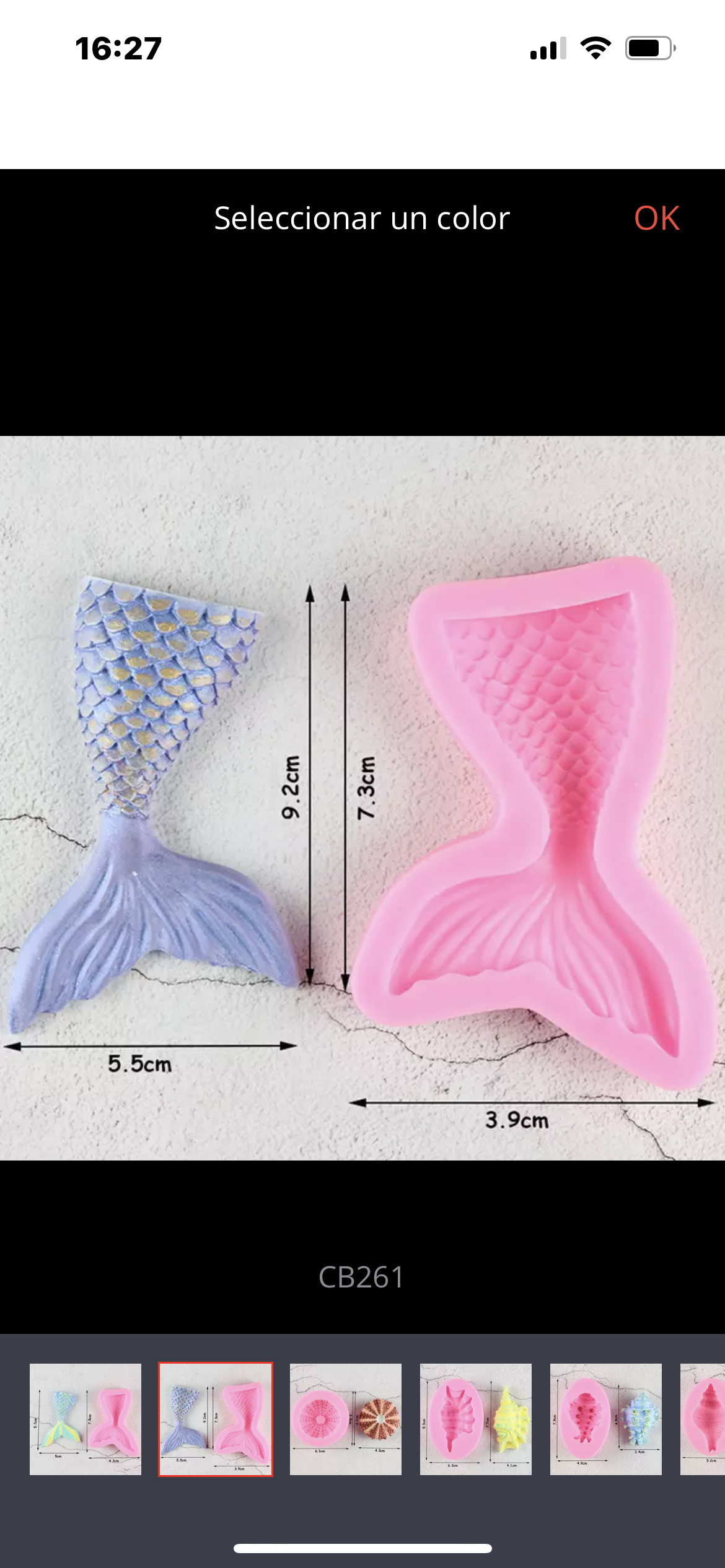 MOLDE DE SILICÓN COLA DE SIRENA GRANDE