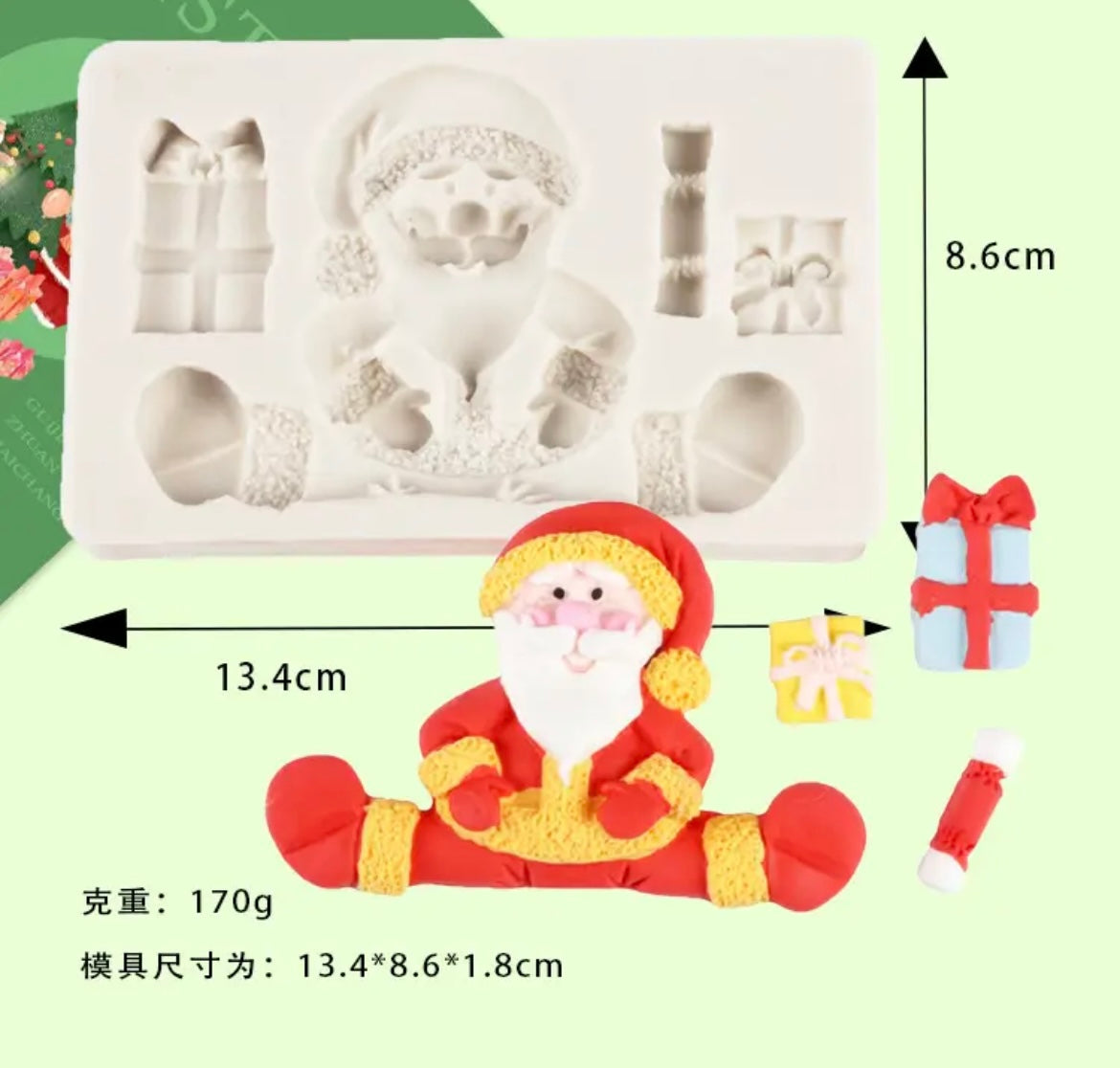Molde de Silicón Santa Claus Gde