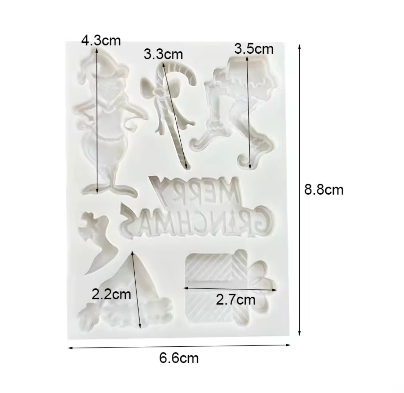 MOLDE DE SILICÓN GRINCH 2 PZAS NAVIDAD