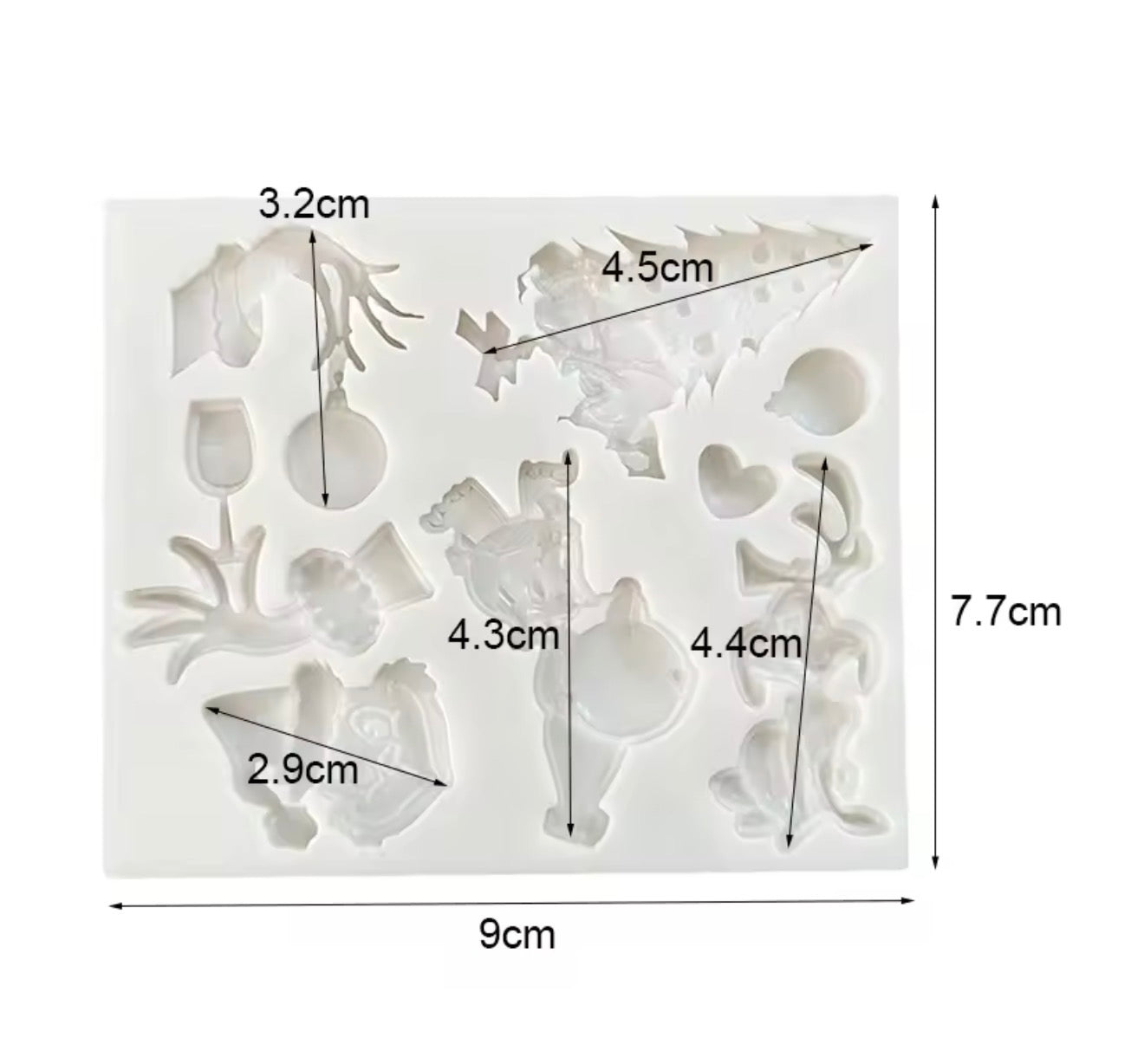 MOLDE DE SILICÓN GRINCH 2 PZAS NAVIDAD
