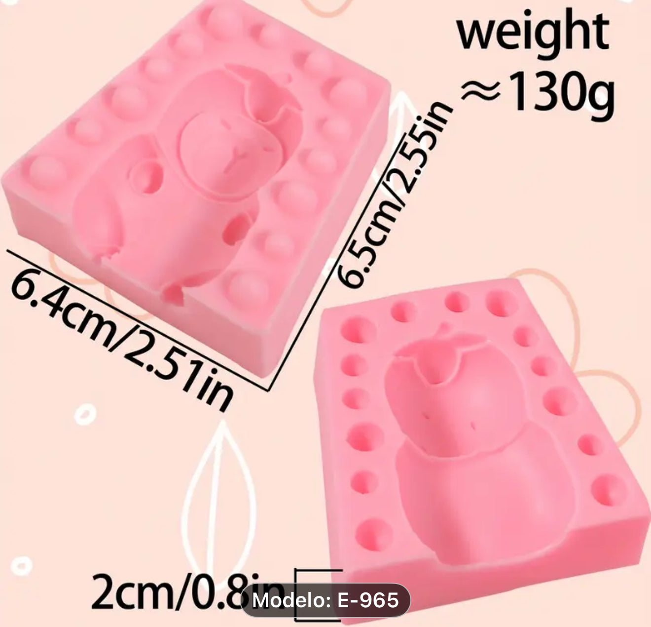 Molde de Silicón Capibara Gorrito de Manzana