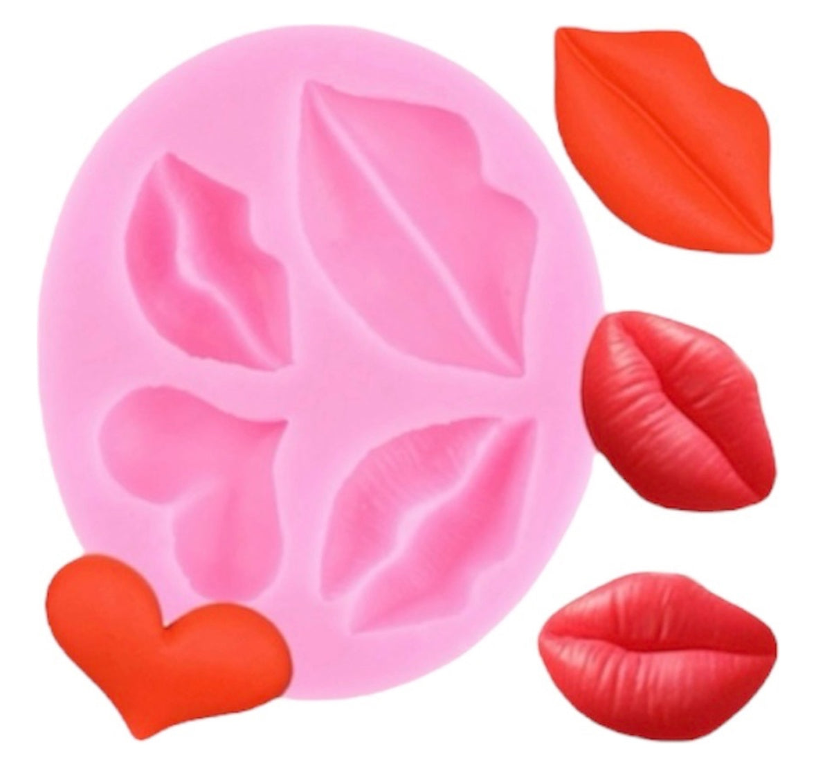Molde de Silicón Labios y Corazón Amor