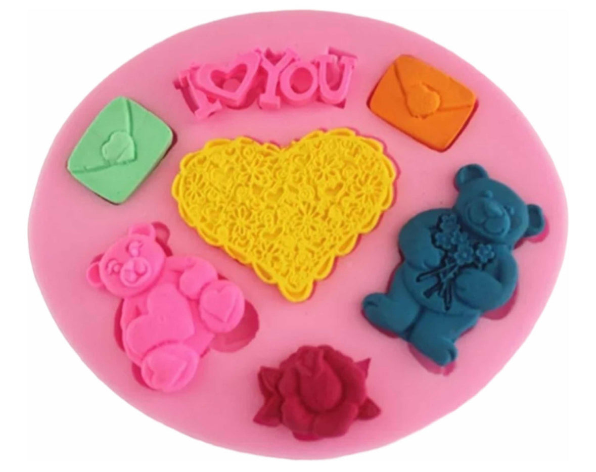 Molde de Silicón Amor, San Valentín Osos