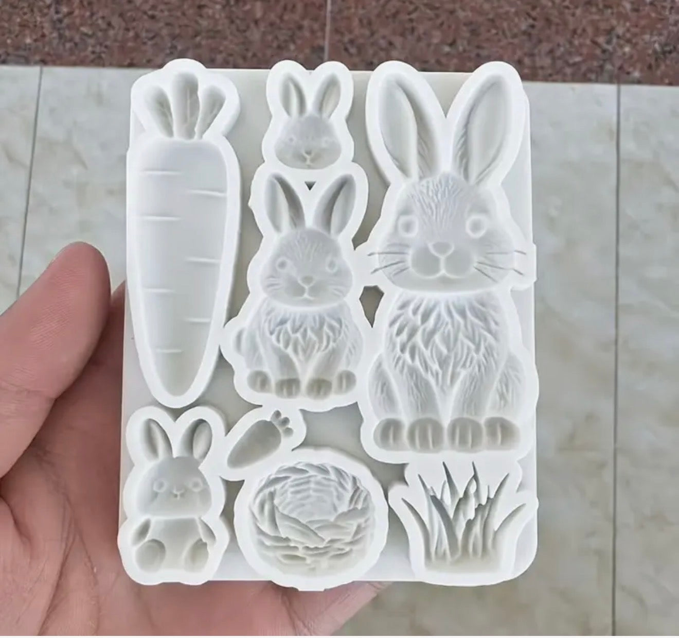MOLDE DE SILICÓN PASCUA CONEJO ZANAHORIA