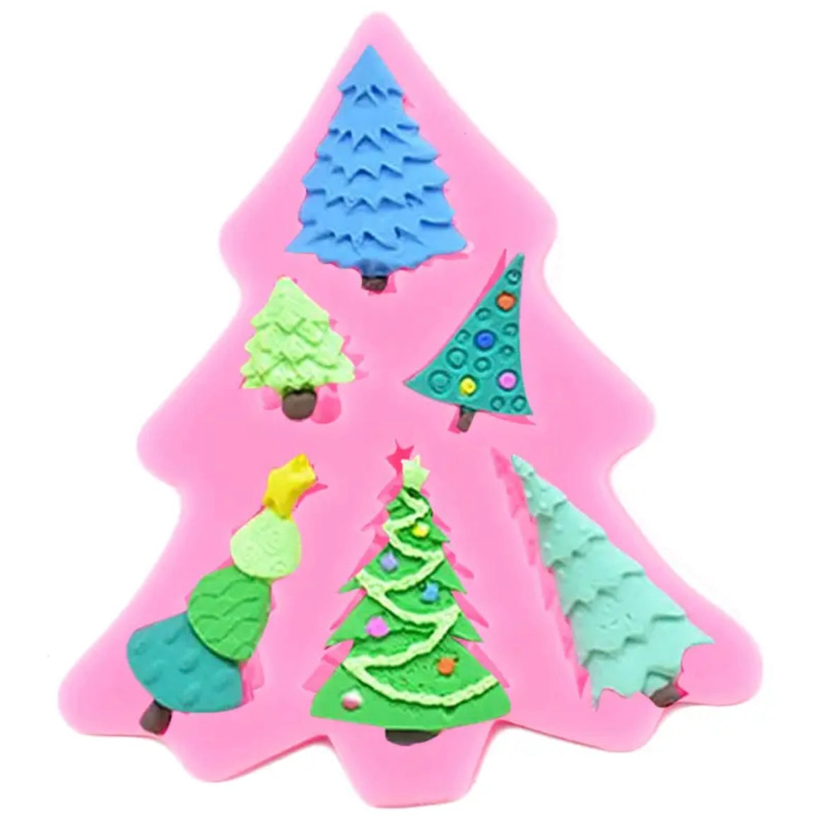 MOLDE DE SILICÓN ÁRBOL DE NAVIDAD VARIOS DISEÑOS