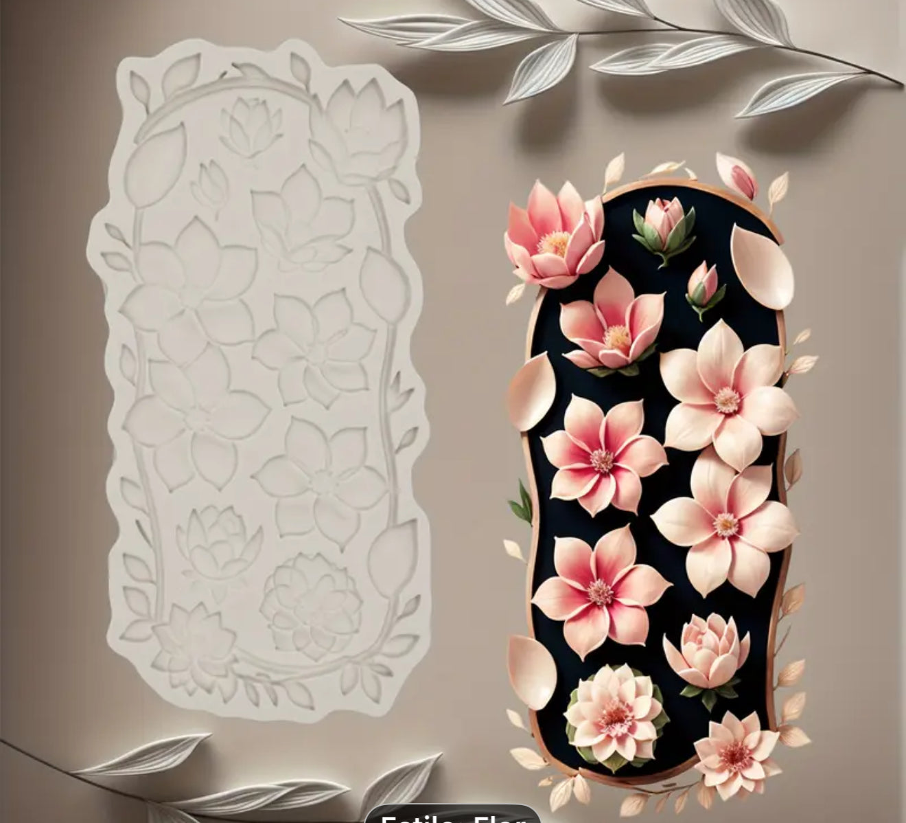 Molde de Silicón Aplicación de Flores