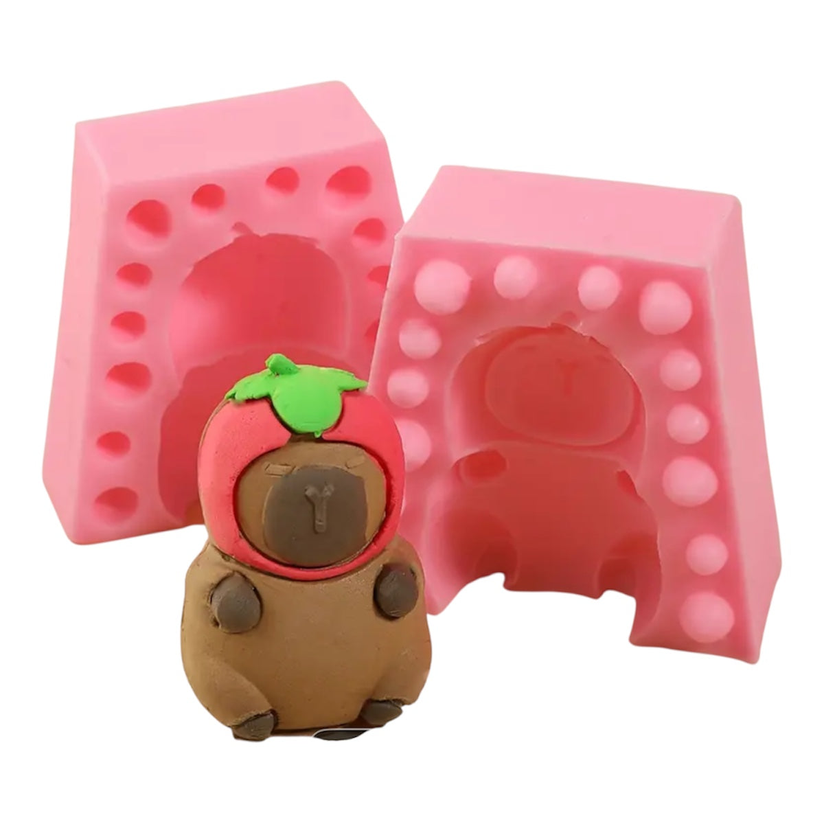 Molde de Silicón Capibara Gorrito de Manzana