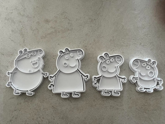 Kit de Cortador y Marcador de Galleta peppa, Cerdita, Niños 4 pzas