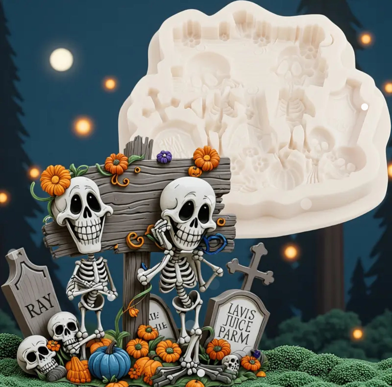 Molde de Silicón Calaveras Felices