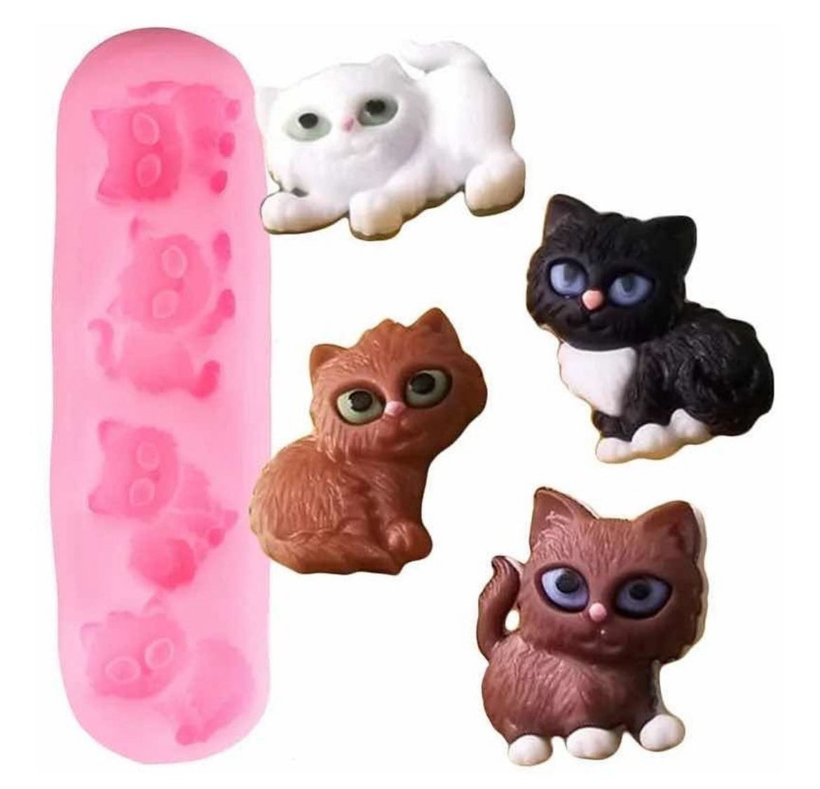 MOLDE DE SILICÓN GATOS