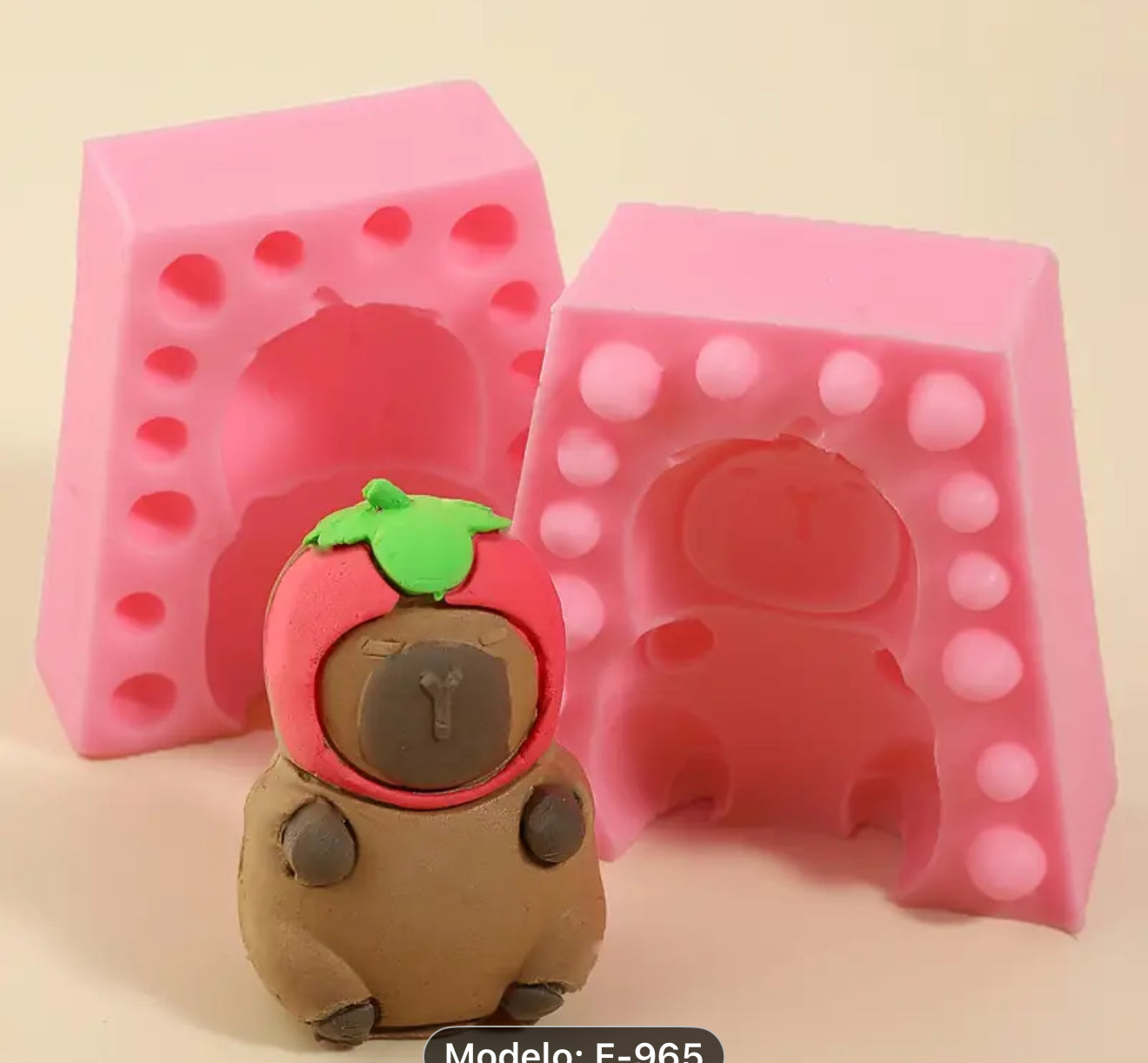 Molde de Silicón Capibara Gorrito de Manzana