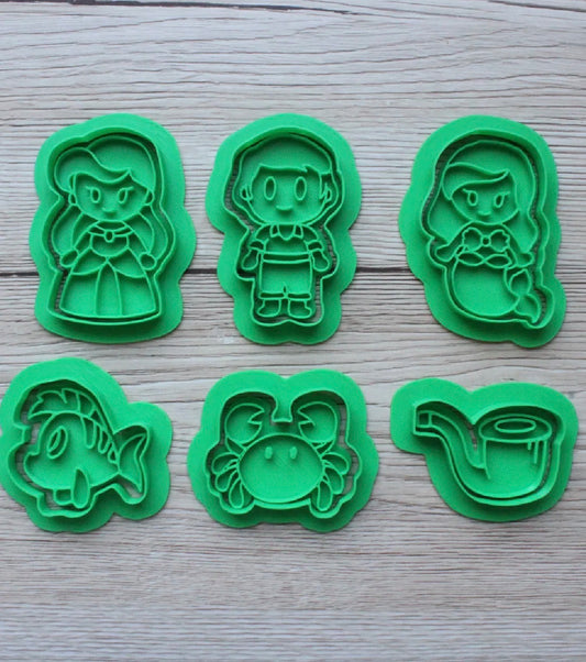 Kit de Marcador y Cortador de Galleta Sirenita 6 Pzas