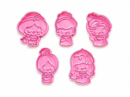 Cortador y Marcador de Galleta Princesas 5 pzas