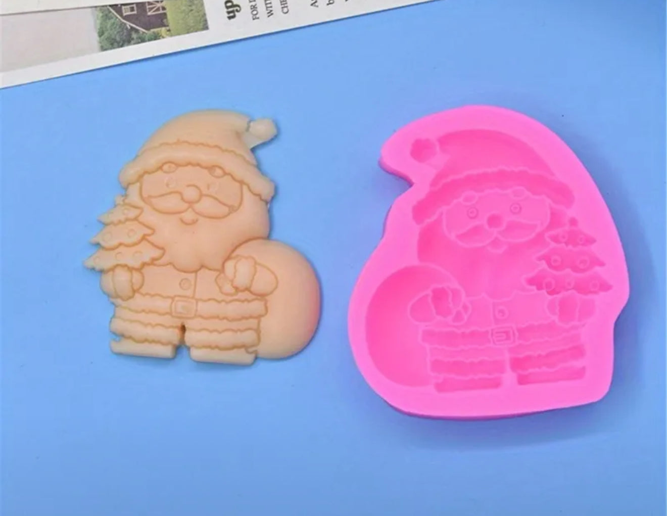 MOLDE DE SILICÓN SANTA CLAUS 3 PZAS NAVIDAD