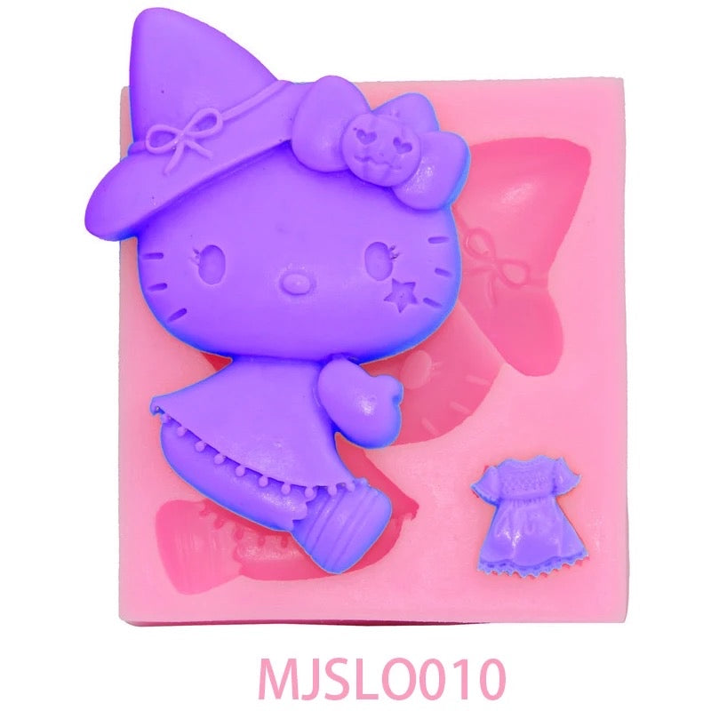 MOLDE DE SILICÓN KITTY BRUJITA