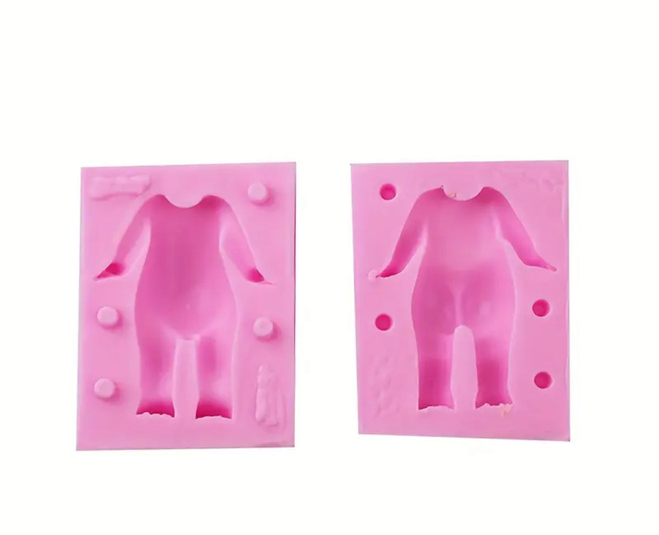 Molde de Silicón Cuerpo lol 3D niña y niño 2 Pzas