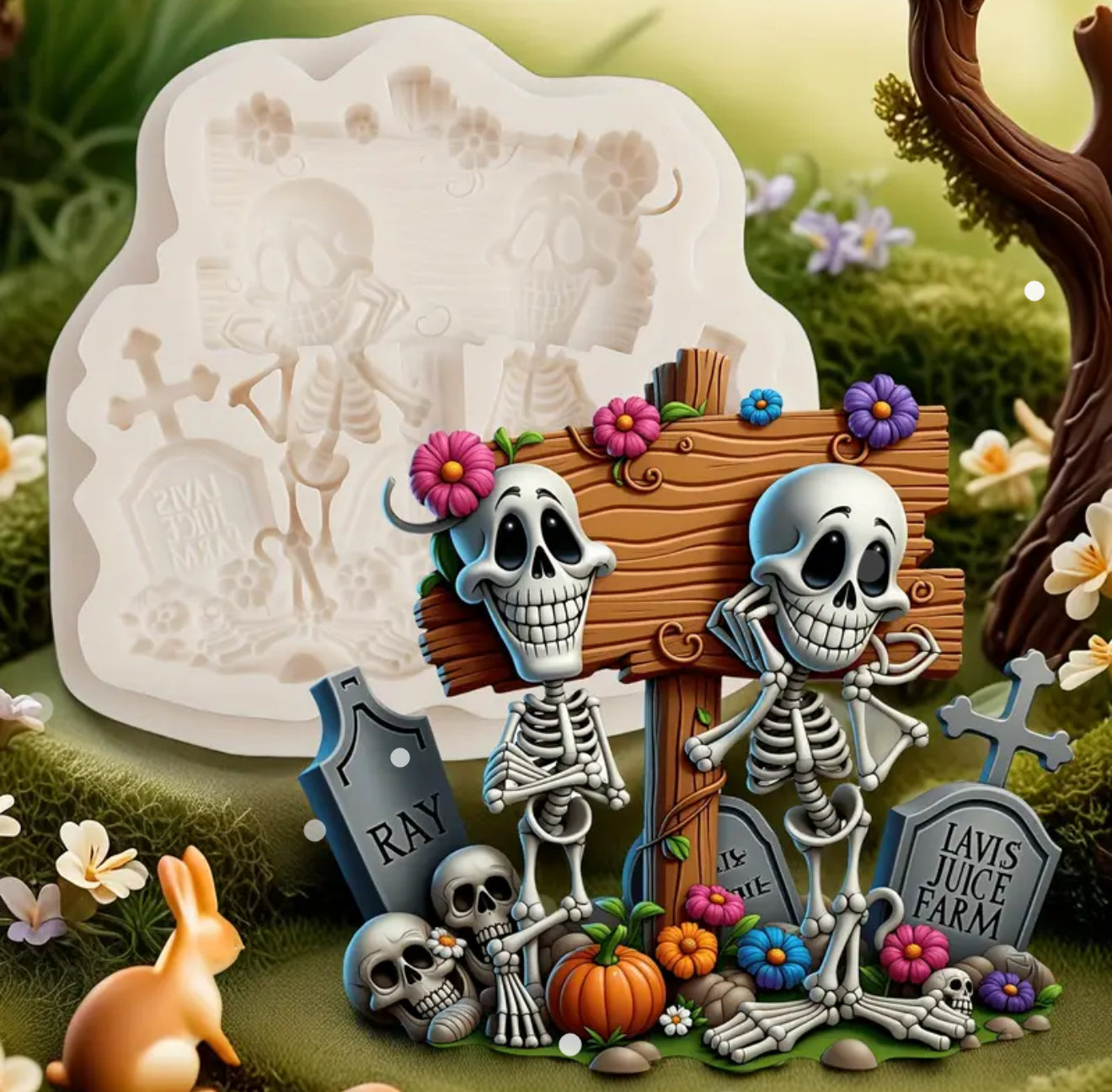 Molde de Silicón Calaveras Felices