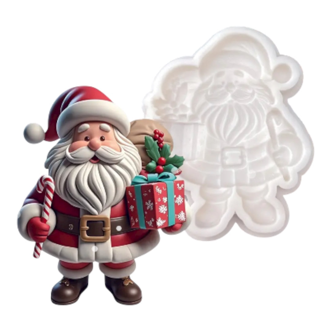 MOLDE DE SILICÓN SANTA CLAUS CON REGALO