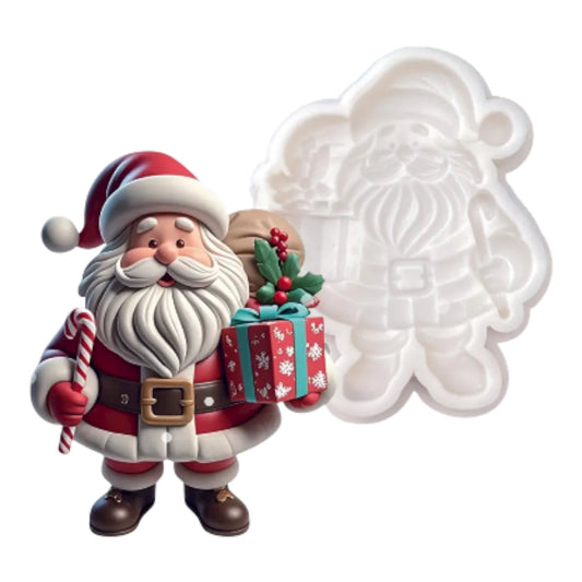 MOLDE DE SILICÓN SANTA CLAUS CON REGALO