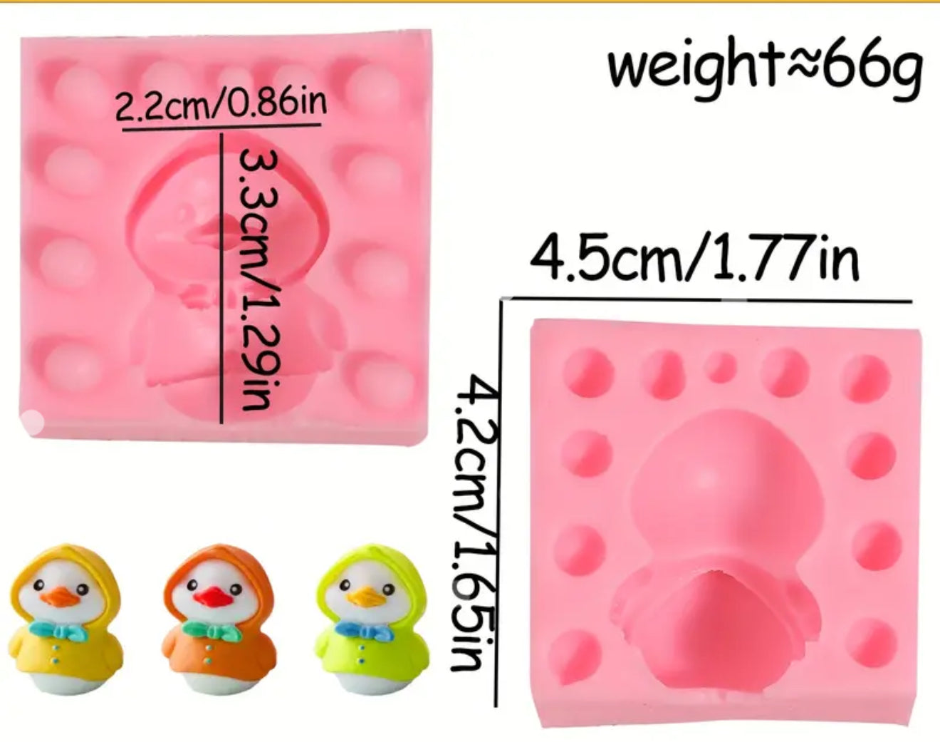 Molde de Silicón Patito 3d