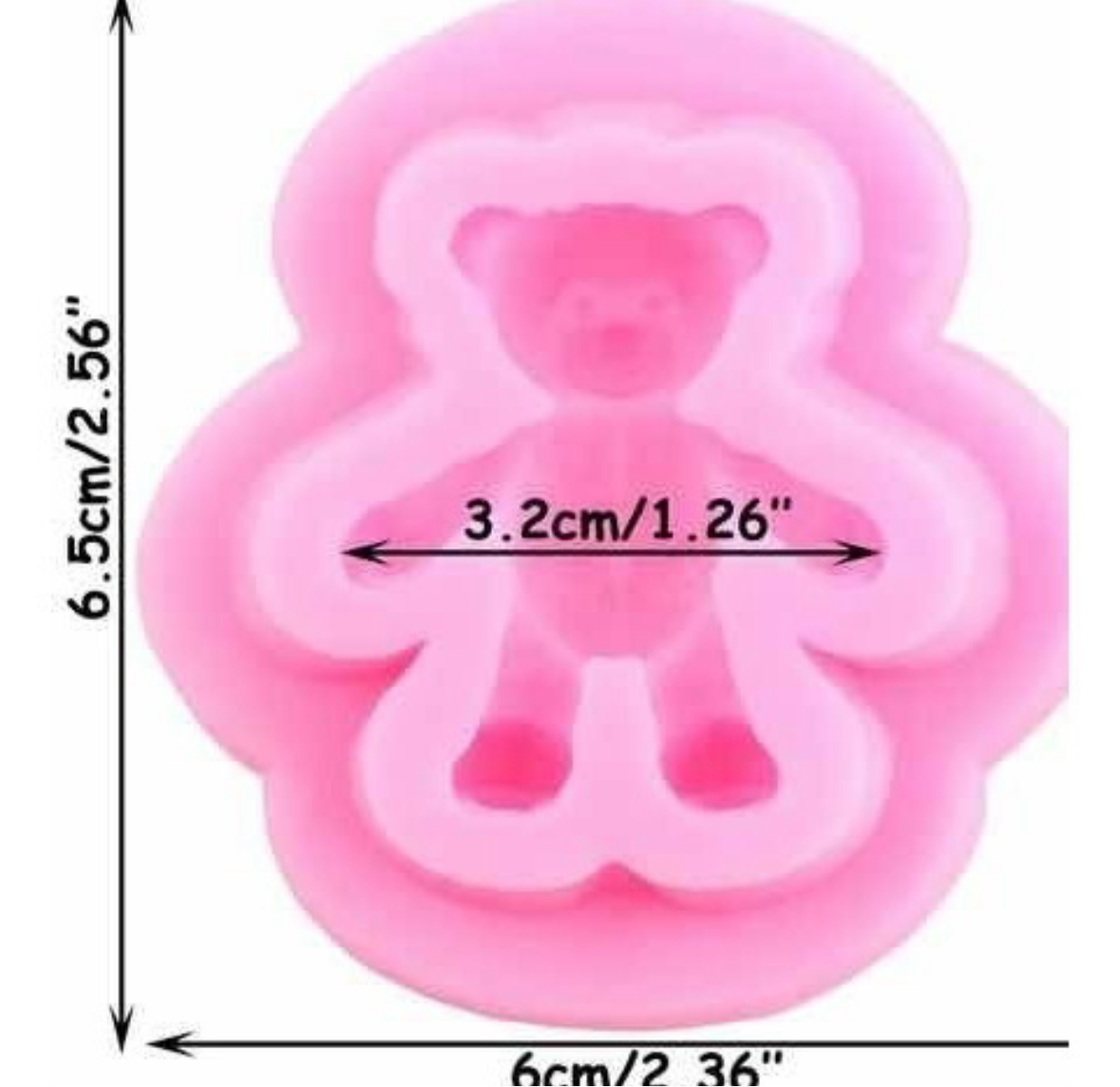 Molde de Silicón Paquete de osos 4 Pzas. San Valentín