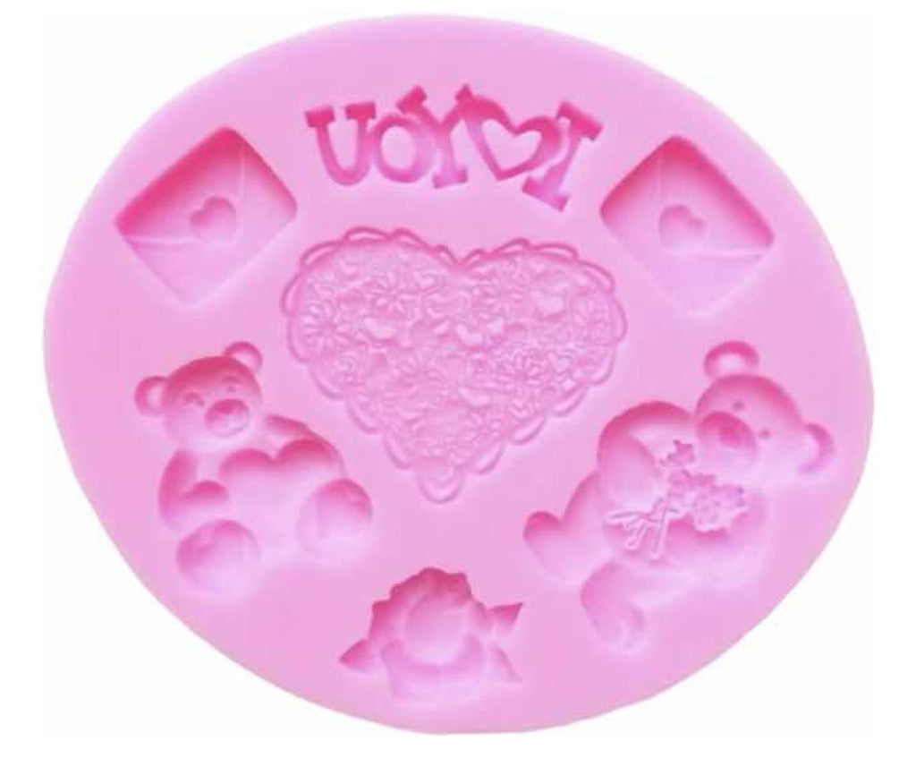 Molde de Silicón Amor, San Valentín Osos