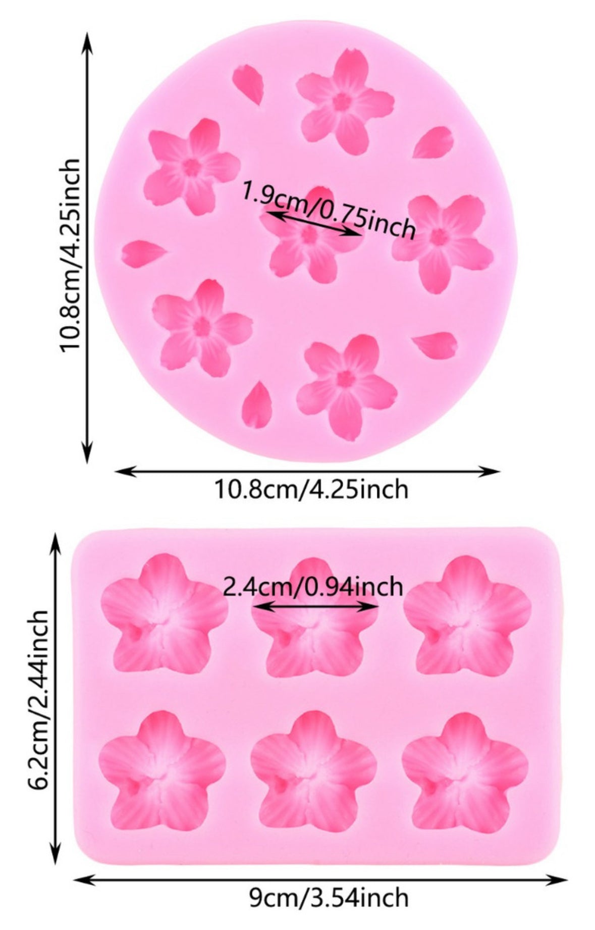 Molde de Silicón Flor de Ciruelo 2 PZAS