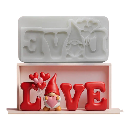 MOLDE DE SILICÓN LOVE GNOMO SAN VALENTÍN