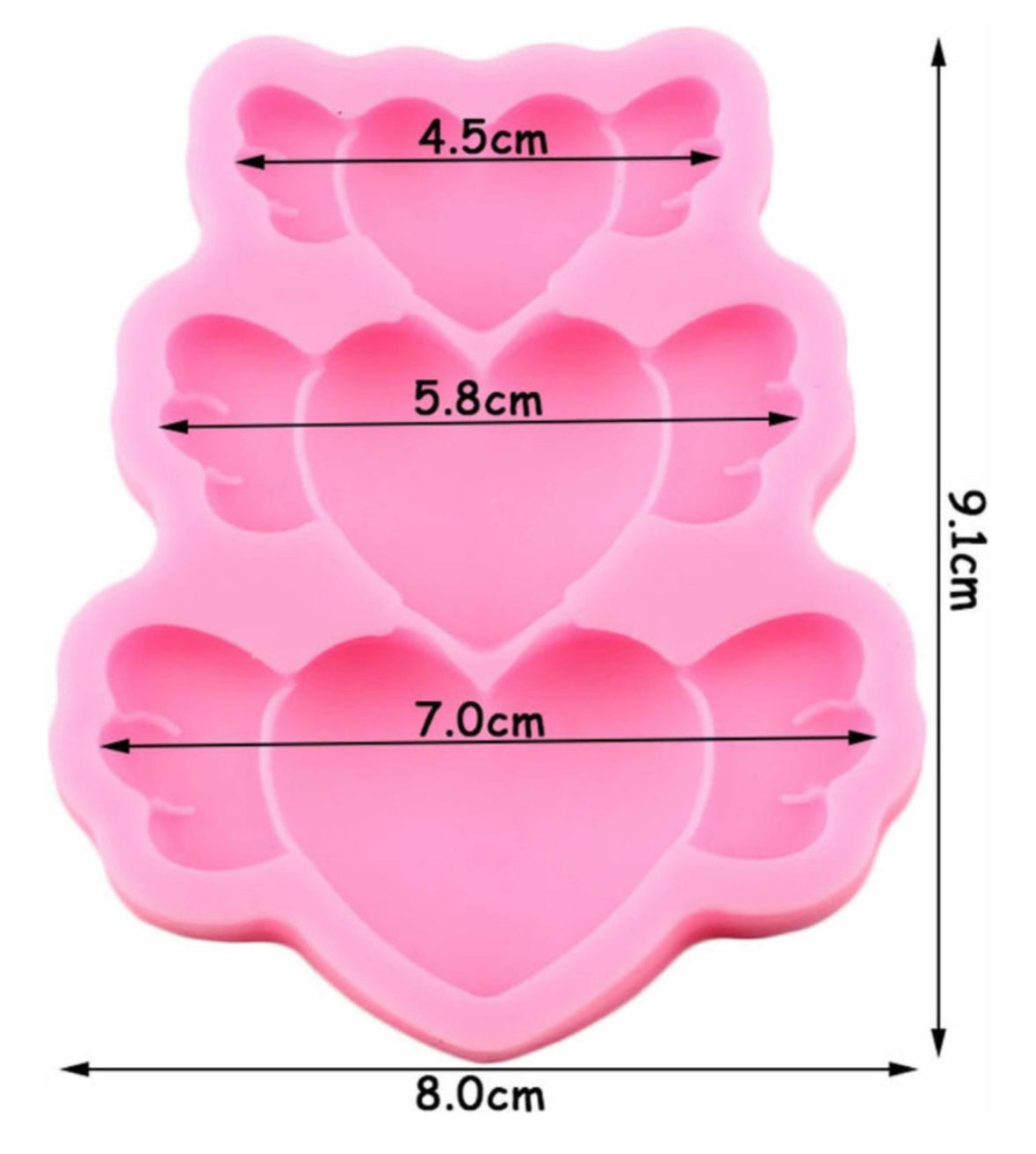 Molde de Silicón Corazón con Alas