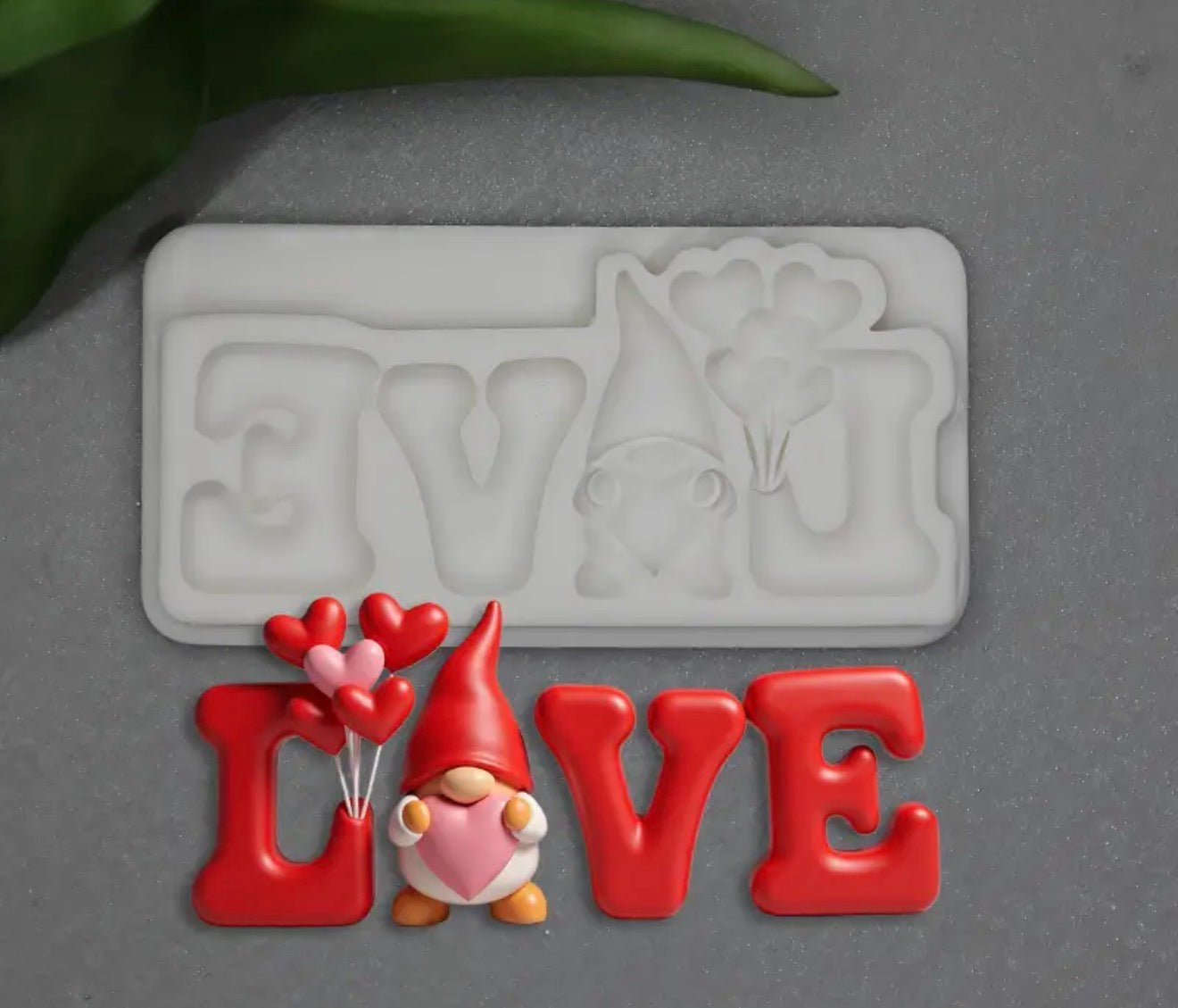 MOLDE DE SILICÓN LOVE GNOMO SAN VALENTÍN