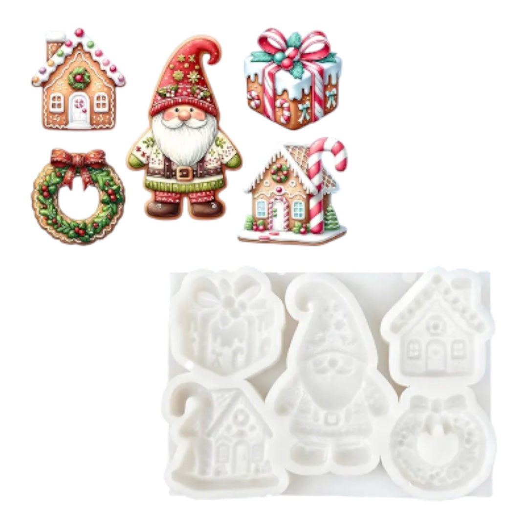 MOLDE DE SILICÓN NAVIDAD VILLAS SANTA CLAUS