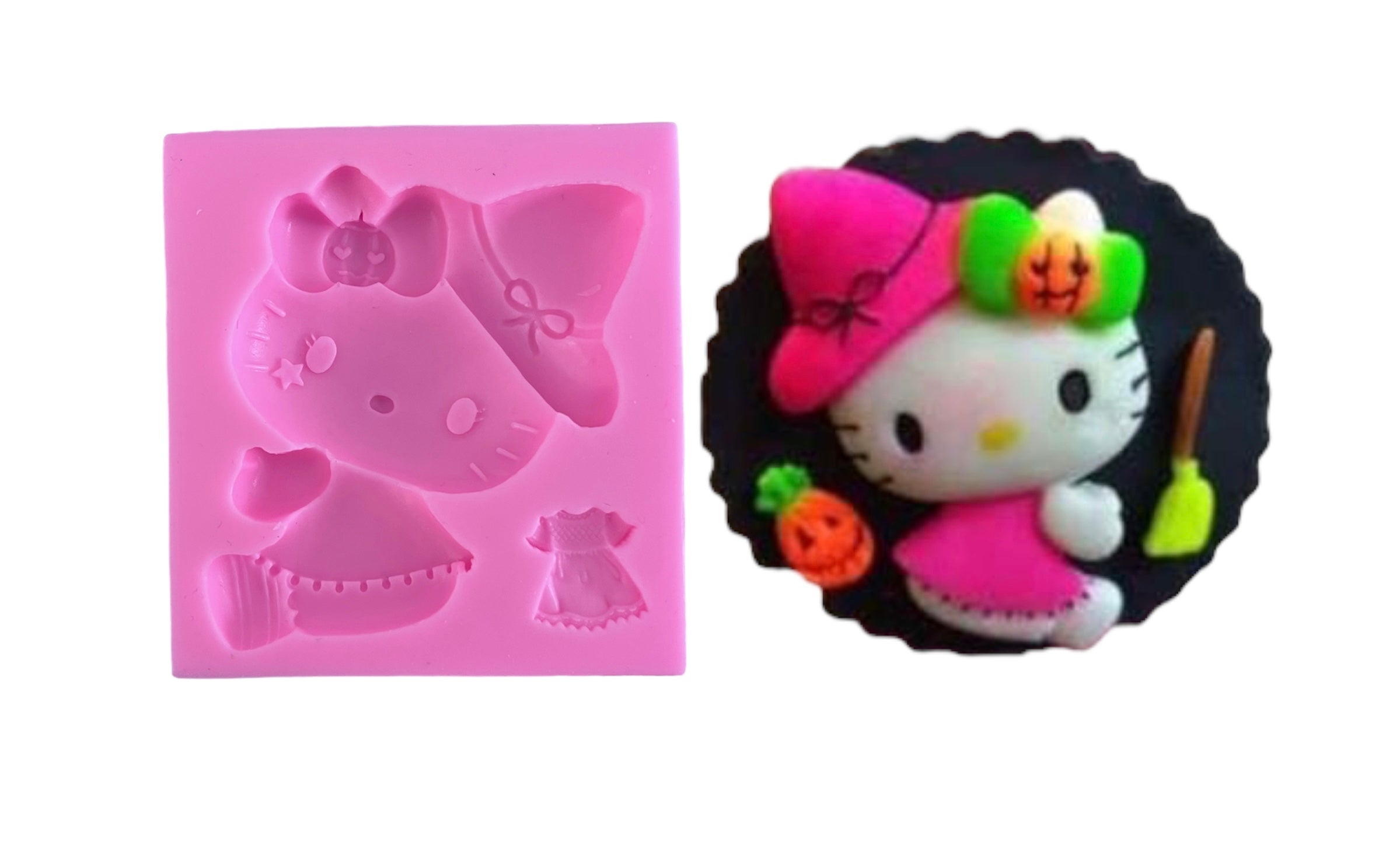 MOLDE DE SILICÓN KITTY BRUJITA