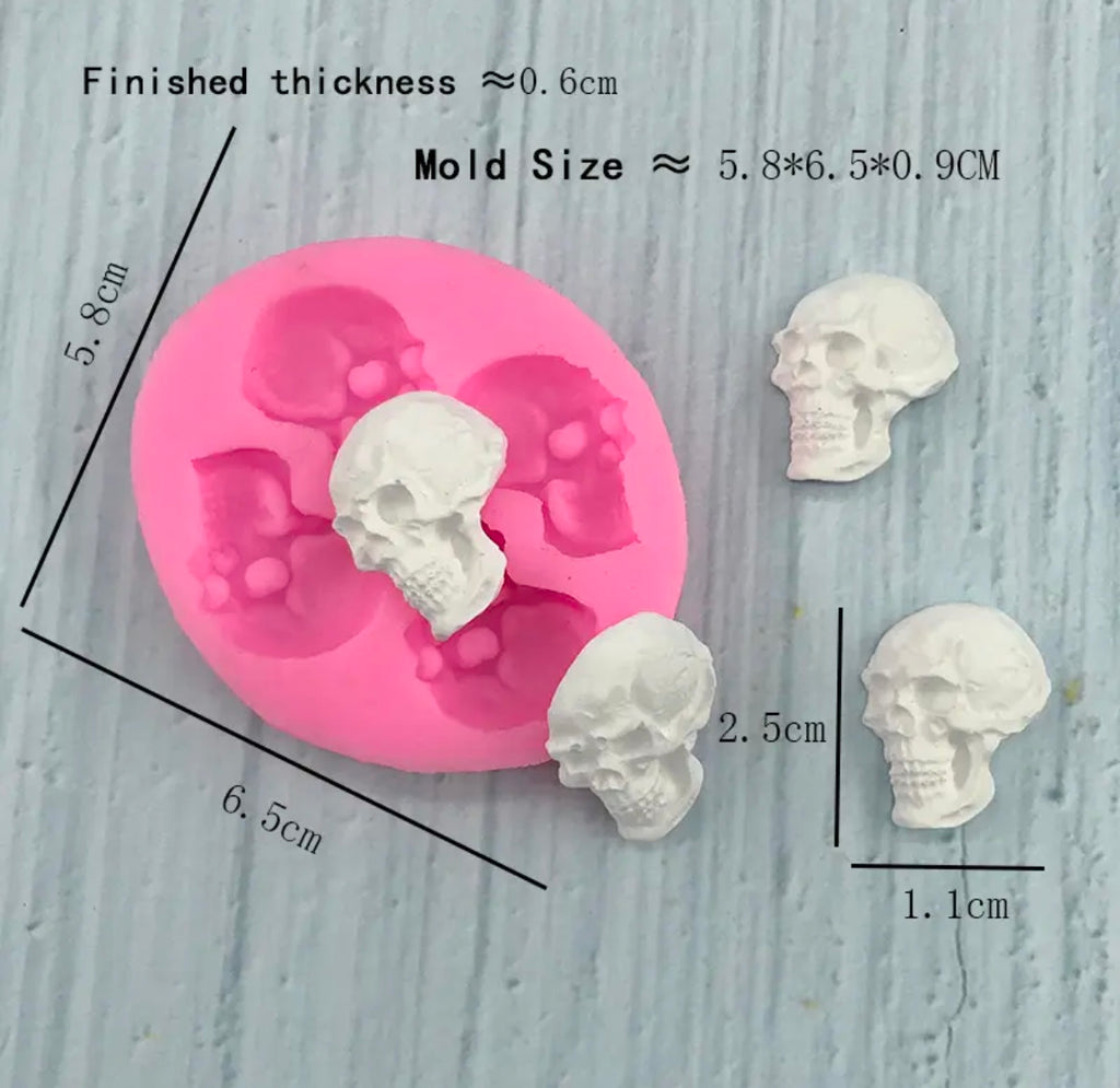 MOLDE DE SILICÓN CRANEOS X 4