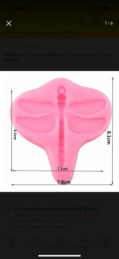 Molde de silicon libelulas paquete 4 piezas