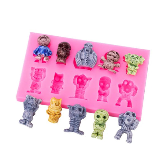 MOLDE DE SILICÓN CALAVERAS Y ESQUELETOS