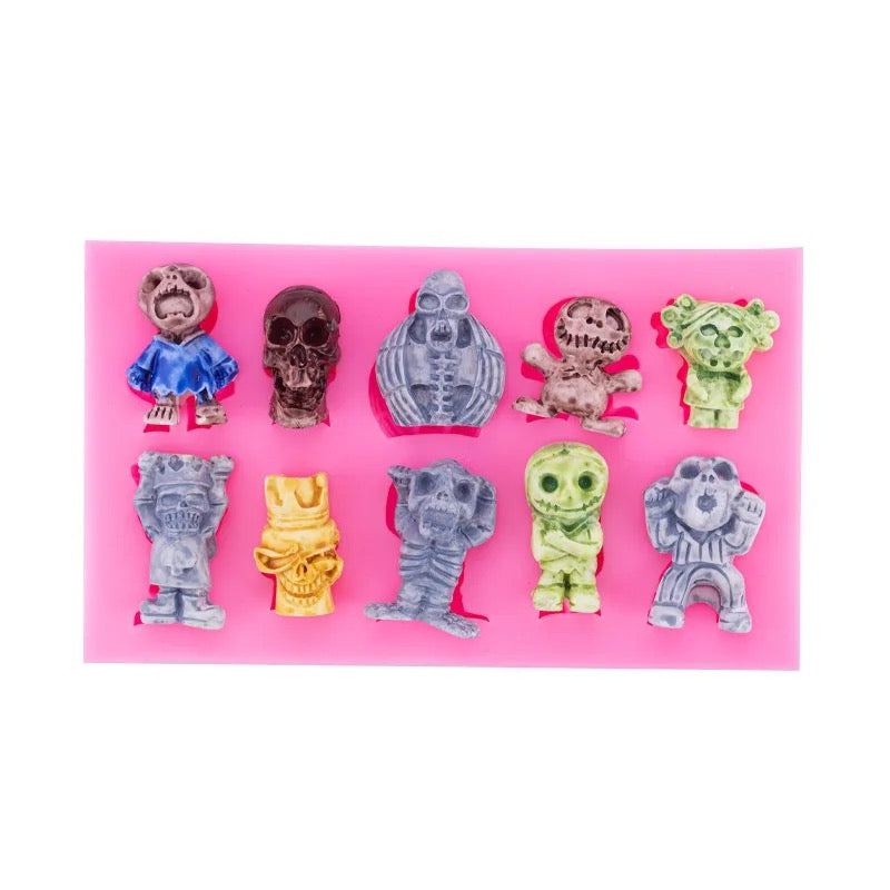 MOLDE DE SILICÓN CALAVERAS Y ESQUELETOS