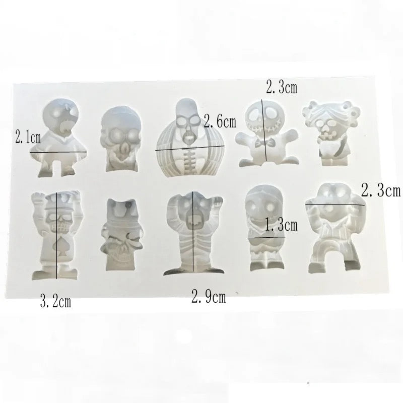 MOLDE DE SILICÓN CALAVERAS Y ESQUELETOS