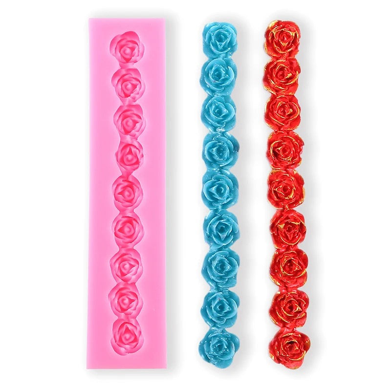 MOLDE DE SILICÓN CADENA DE ROSAS