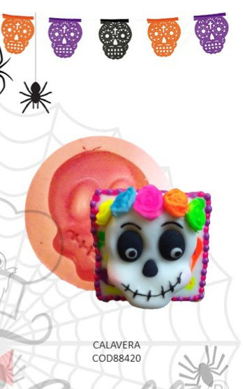 Molde de silicon calavera sonriendo