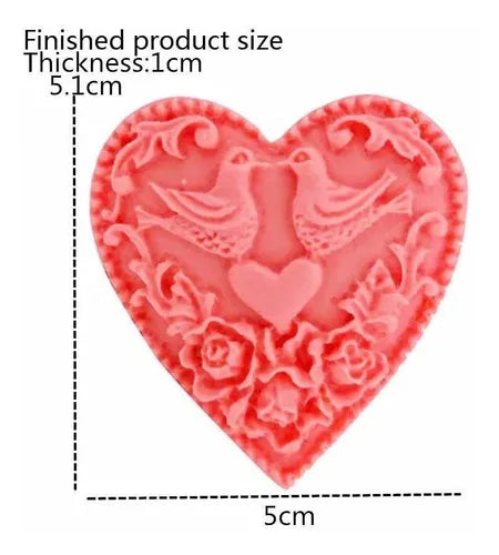 MOLDE DE SILICON CORAZON TORTOLAS