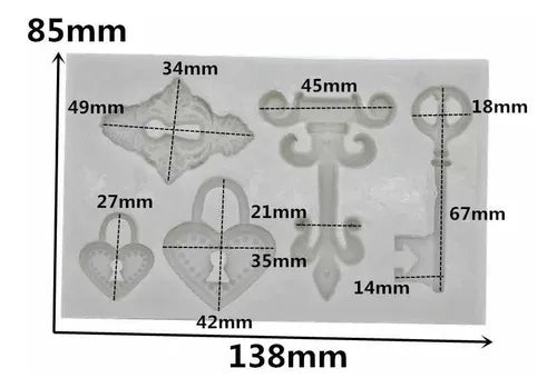 MOLDE DE SILICON LLAVE VINTAGE
