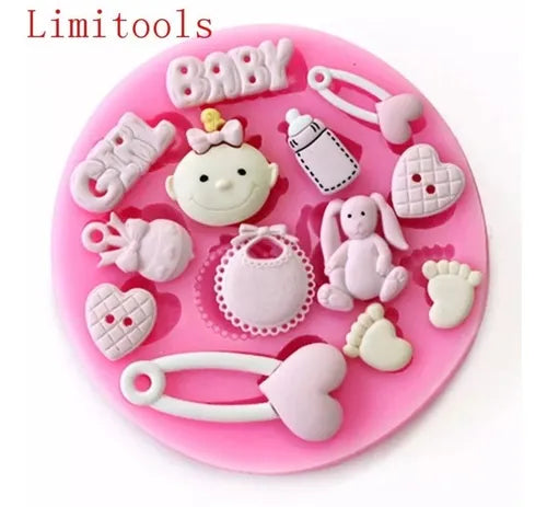 MOLDE DE SILICON BABY SHOWER GIRL