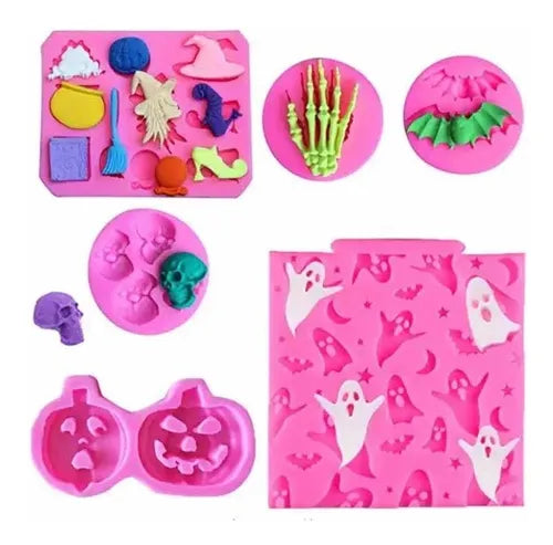 PAQUETE MOLDES DE SILICON HALLOWEN 6 PZA