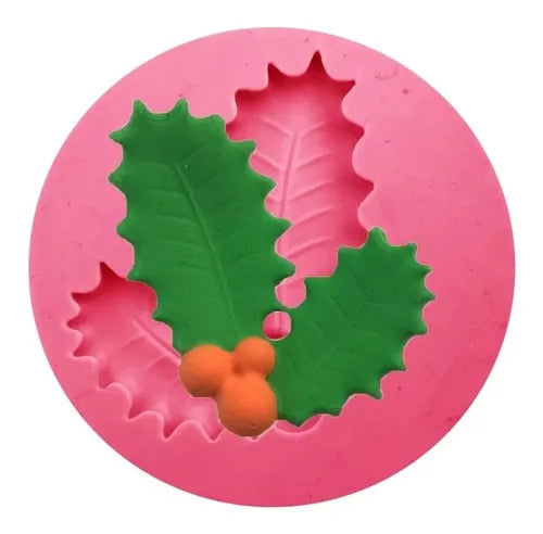 MOLDE DE SILICON NAVIDAD HOJA