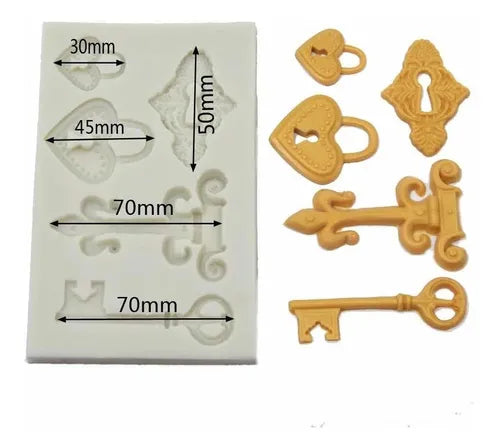 MOLDE DE SILICON LLAVE VINTAGE