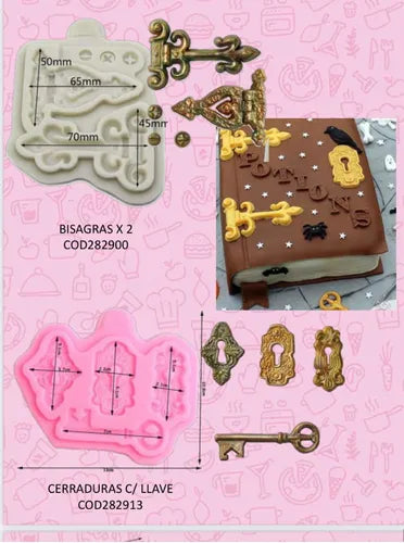 MOLDE DE SILICON BISAGRA Y CERRADURA 2PZA