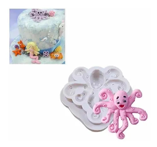 MOLDE DE SILICON PULPO MAR