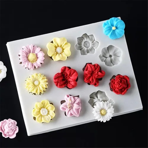 MOLDE DE SILICON FLORES X 11